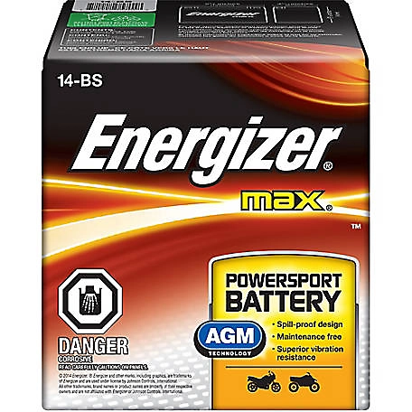Energizer 12V 200A Powersport Battery, BTX14-BS