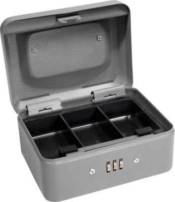 Barska Extra Small 6" Cash Box with Combination Lock Grey