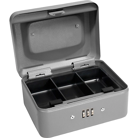 Barska Extra Small 6" Cash Box with Combination Lock Grey