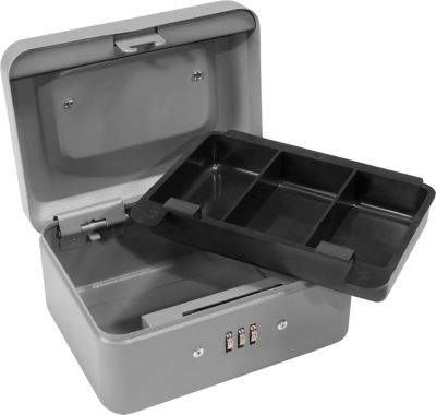 Image showing  Extra Small 6" Cash Box with Combination Lock Grey