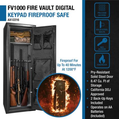 Image showing  14 Long Gun 8.47 cu. ft. E-Lock Fire Vault FV-1000 Gun Safe, Black