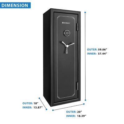 Image showing 12 th Barska 14 Long Gun 8.47 cu. ft. E-Lock Fire Vault FV-1000 Gun Safe, Black