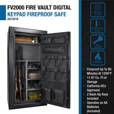Image showing  30 Long Gun 11.87 cu. ft. E-Lock Fire Vault FV-2000 Gun Safe, Black