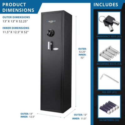 Image showing  11 Long Gun/2 Handgun 4.33 cu. ft. Electronic Gun Safe, 13 in. x 13 in. x 52.25 in., Black