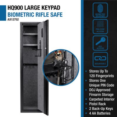 Image showing  11 Long Gun/2 Handgun 4.33 cu. ft. Electronic Gun Safe, 13 in. x 13 in. x 52.25 in., Black