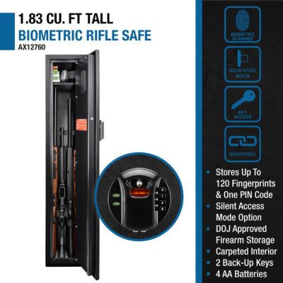 Image showing  4 Long Gun 1.83 cu. ft. Electronic Lock Gun Safe, Black