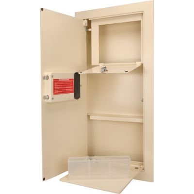 Image showing  Large Biometric Wall Safe Left Opening, Beige