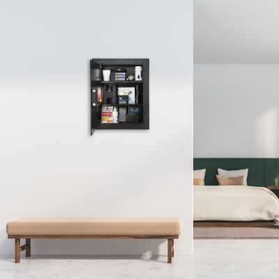 Image showing  0.52 Cu. ft Black Biometric Wall Safe Right/Left Opening