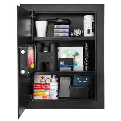 Image showing 7 th Barska 0.52 Cu. ft Black Biometric Wall Safe Right/Left Opening
