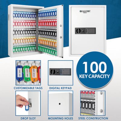 Image showing 7 th Barska 100-Hook Key Cabinet Digital Wall Safe