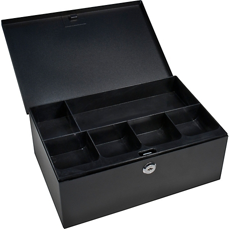 Barska Cash Box and 6-Compartment Tray with Key Lock