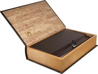 Image showing  Large Antique Book Lock Box with Key Lock