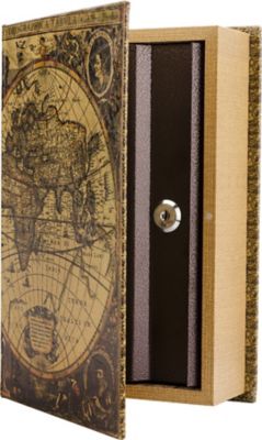 Barska Antique Map Book Lock Box, 7 in. x 2.75 in. x 10.75 in.