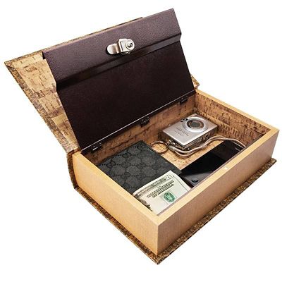 Image showing  Antique Map Book Lock Box, 7 in. x 2.75 in. x 10.75 in.
