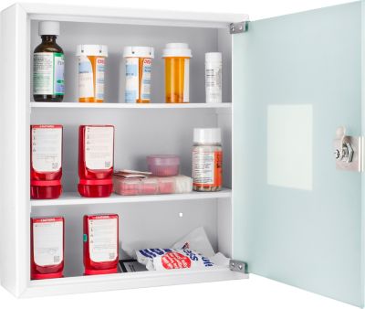 Barska Medication Cabinet, Standard, 12.4 in. L x 3.94 in. W x 14.17 in. H