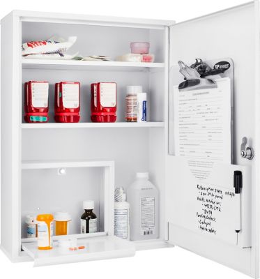 Barska Medication Cabinet, Large, 15 in. L x 5.5 in. W x 20.9 in. H