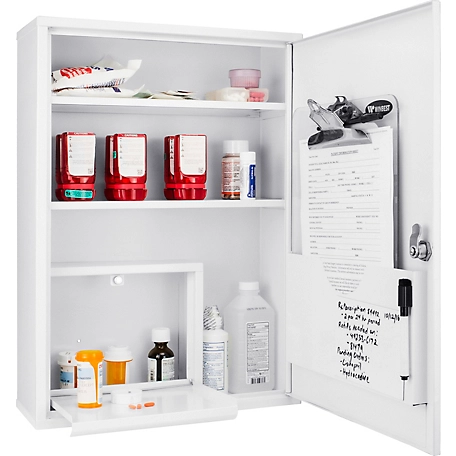 Barska Medication Cabinet, Large, 15 in. L x 5.5 in. W x 20.9 in. H