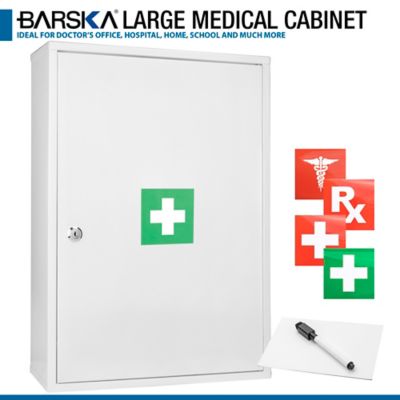 Image showing 7 th Barska 5.5 in. x 20.9 in. x 15 in. Large Steel Medication Cabinet