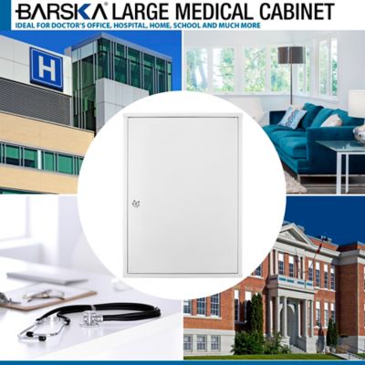 Image showing 9 th Barska 5.5 in. x 20.9 in. x 15 in. Large Steel Medication Cabinet