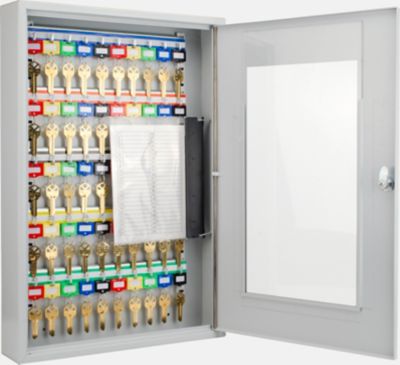 Image showing  50-Hook Key Cabinet with Glass Door