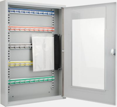 Image showing  50-Hook Key Cabinet with Glass Door