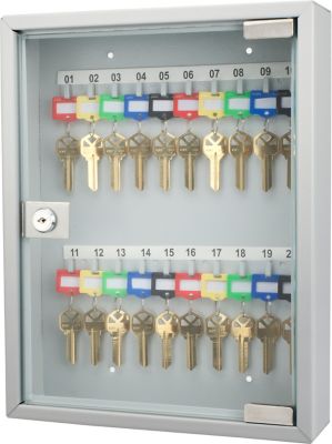 Barska 20-Hook Key Cabinet with Glass Door