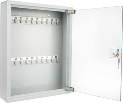 Image showing  20-Hook Key Cabinet with Glass Door