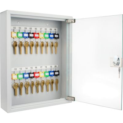 Image showing  20-Hook Key Cabinet with Glass Door
