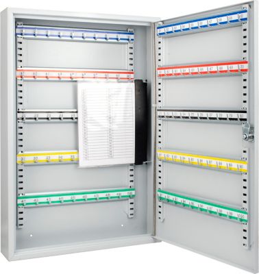 Image showing  100-Hook Key Cabinet with Key Lock, Gray