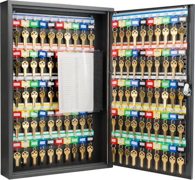 Barska 100-Hook Key Cabinet with Key Lock, Black