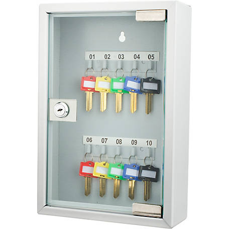 Barska 10-Hook Key Cabinet with Glass Door