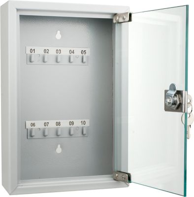 Image showing  10-Hook Key Cabinet with Glass Door