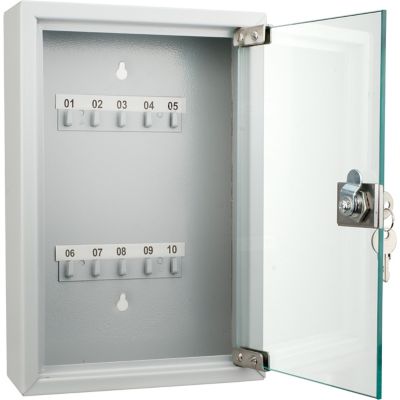 Image showing  10-Hook Key Cabinet with Glass Door