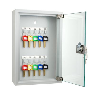 Image showing  10-Hook Key Cabinet with Glass Door