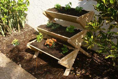 Image showing  Wood Waterfall Garden Table