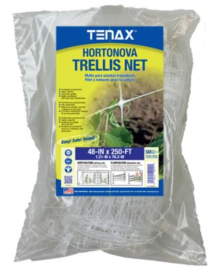 Tenax 250 ft. x 4 ft. Hortonova Trellis Netting, White, 5.9 in. x 5.9 in. Mesh