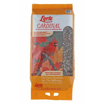 Lyric Cardinal Wild Bird Seed - Sunflower & Safflower Premium Bird Food Mix for Cardinals, Grosbeaks & Blue Jays - 18 lb bag