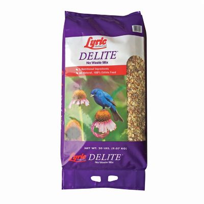 Lyric Delite Wild Bird Seed - No Waste Bird Food Mix with Shell-Free Nuts & Seeds - Attracts Chickadees & Finches - 20 lb bag