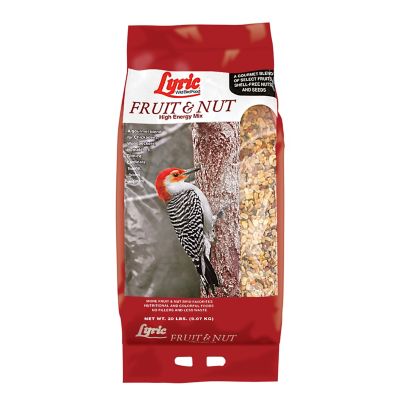 Lyric Fruit and Nut Wild Bird Seed, High Energy Wild Bird Food, Attracts Woodpeckers and Chickadees, 20 lb.