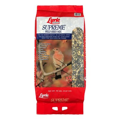 Lyric Supreme Wild Bird Seed - Wild Bird Food Mix with Nuts & Sunflower Seeds - Attracts Many Beautiful Songbirds - 20 lb bag