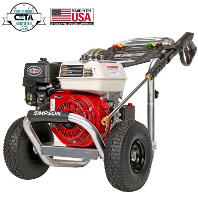 SIMPSON 3,600 PSI 2.5 GPM Gas Cold Water Aluminum Professional Pressure Washer with Honda GX200 Engine and Triplex Plunger Pump pressure washer