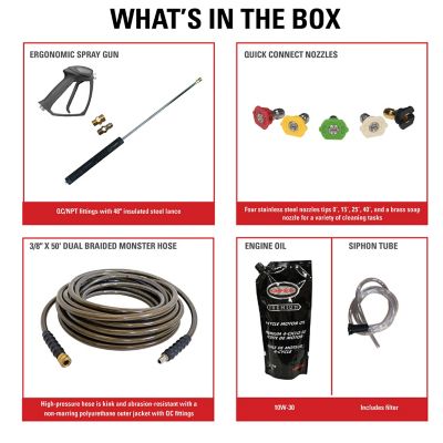 Image showing  4,400 PSI 4 GPM Gas Cold Water Aluminum Water Blaster Professional Belt Pressure Washer with Triplex Plunger Pump