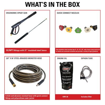 Image showing  3,200 PSI 2.8 GPM Gas Cold Water Pressure Washer with CAT Triplex Plunger Pump, Honda GX200 Engine, 50 ft. Hose