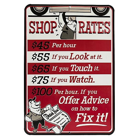 Open Road Brands Shop Rates Red Embossed Tin Sign, 90153843-S at Tractor  Supply Co.