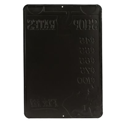 Image showing  Shop Rates Red Embossed Tin Sign