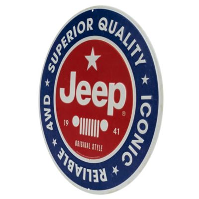Image showing  Jeep Round Embossed Tin Sign, 12 in. x 12 in.