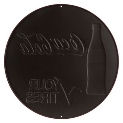 Image showing  Die-Cut Embossed Coca-Cola Tire Check Tin Sign