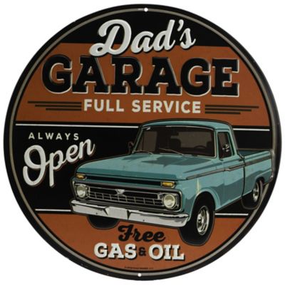 Open Road Brands Dad's Garage Always Open Linked Metal Sign, 15 in. x 9 in.  at Tractor Supply Co.