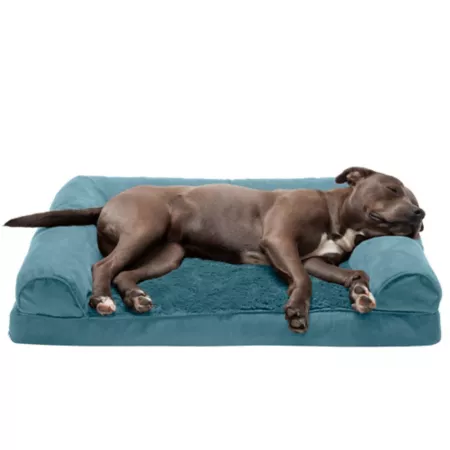 FurHaven Orthopedic Plush and Suede Dog Sofa Bed 45536089P Bolster Dog Beds