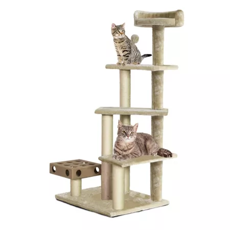 FurHaven 49.5" Cat Tree Furniture Play Stairs with Cat-IQ Busy Box Cat Trees & Condos